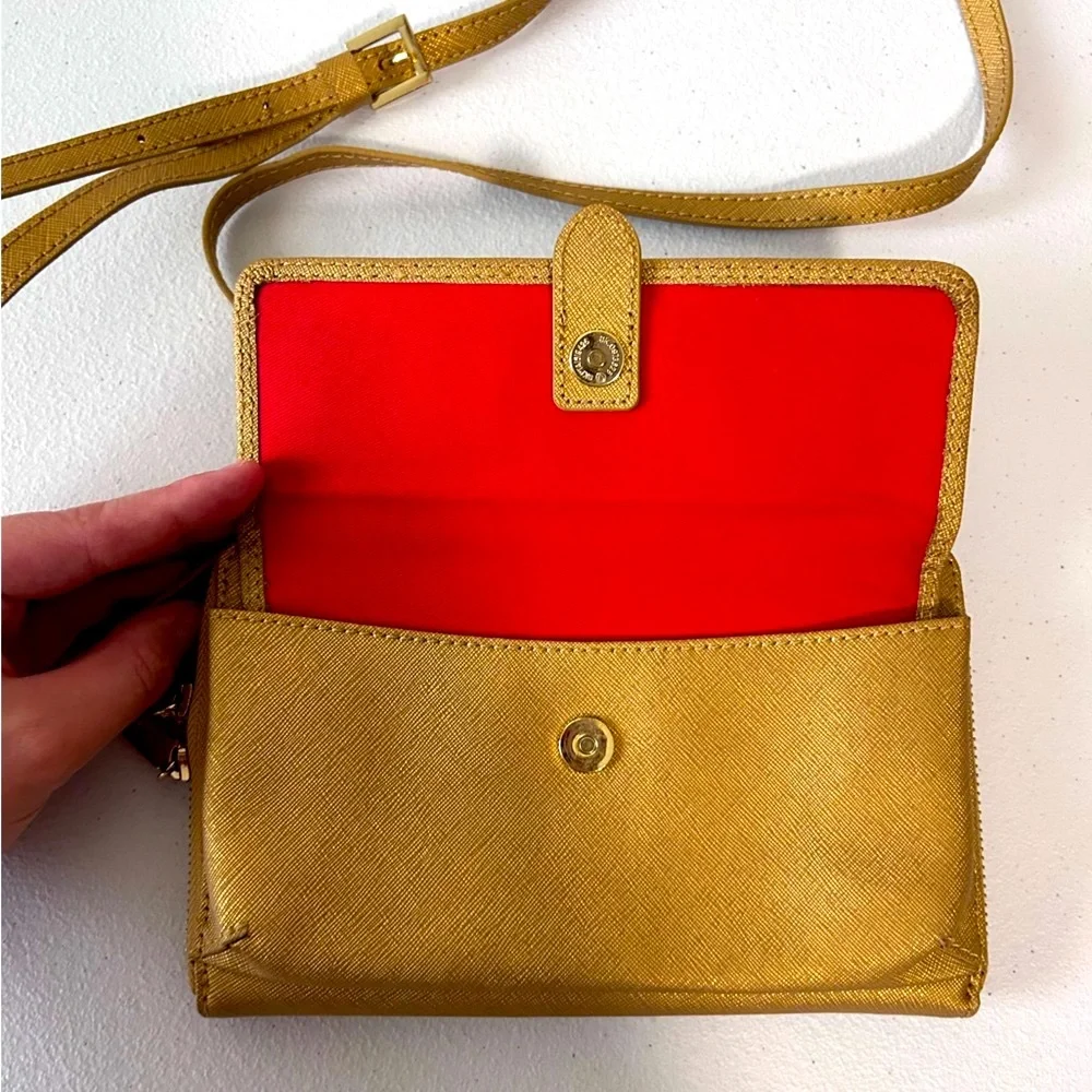 HOBO Bag The Original Gold Crossbody Leather Purse